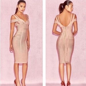 Elegant Mauve Bodycon Bandage Dress